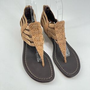 Donald J. Pliner autographed Deena Wedge Sandals Size 7 EUC